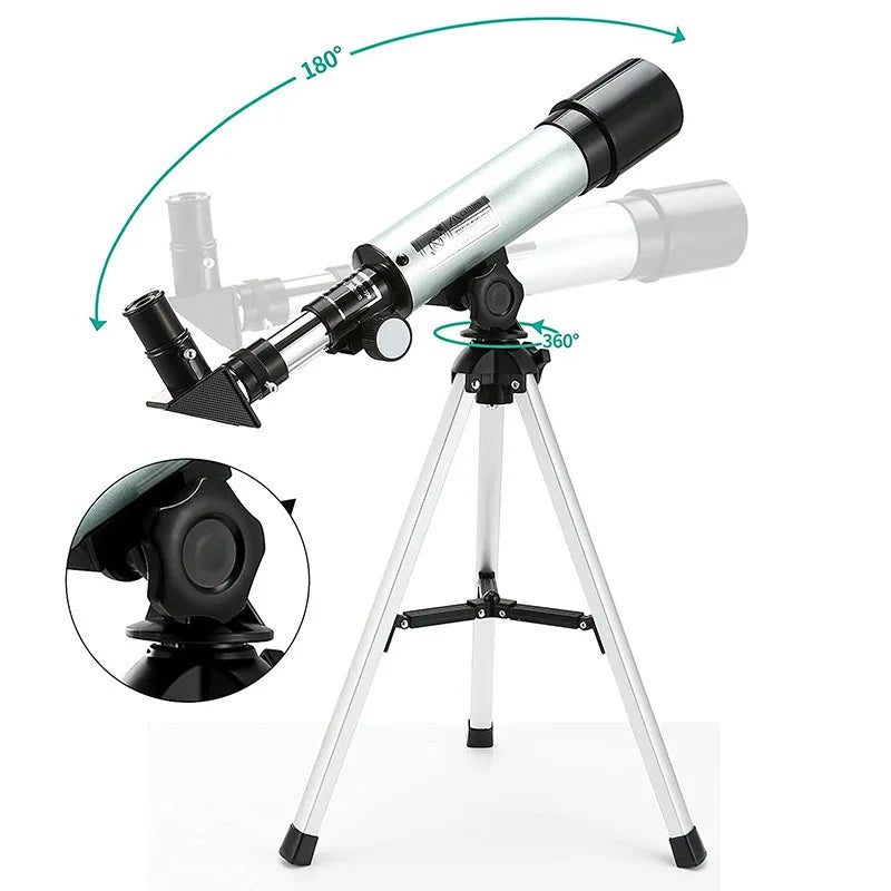 90x Refractor Telescope 50mm Aperture | Phone Adapter & Remote Refractor Telescope Axl