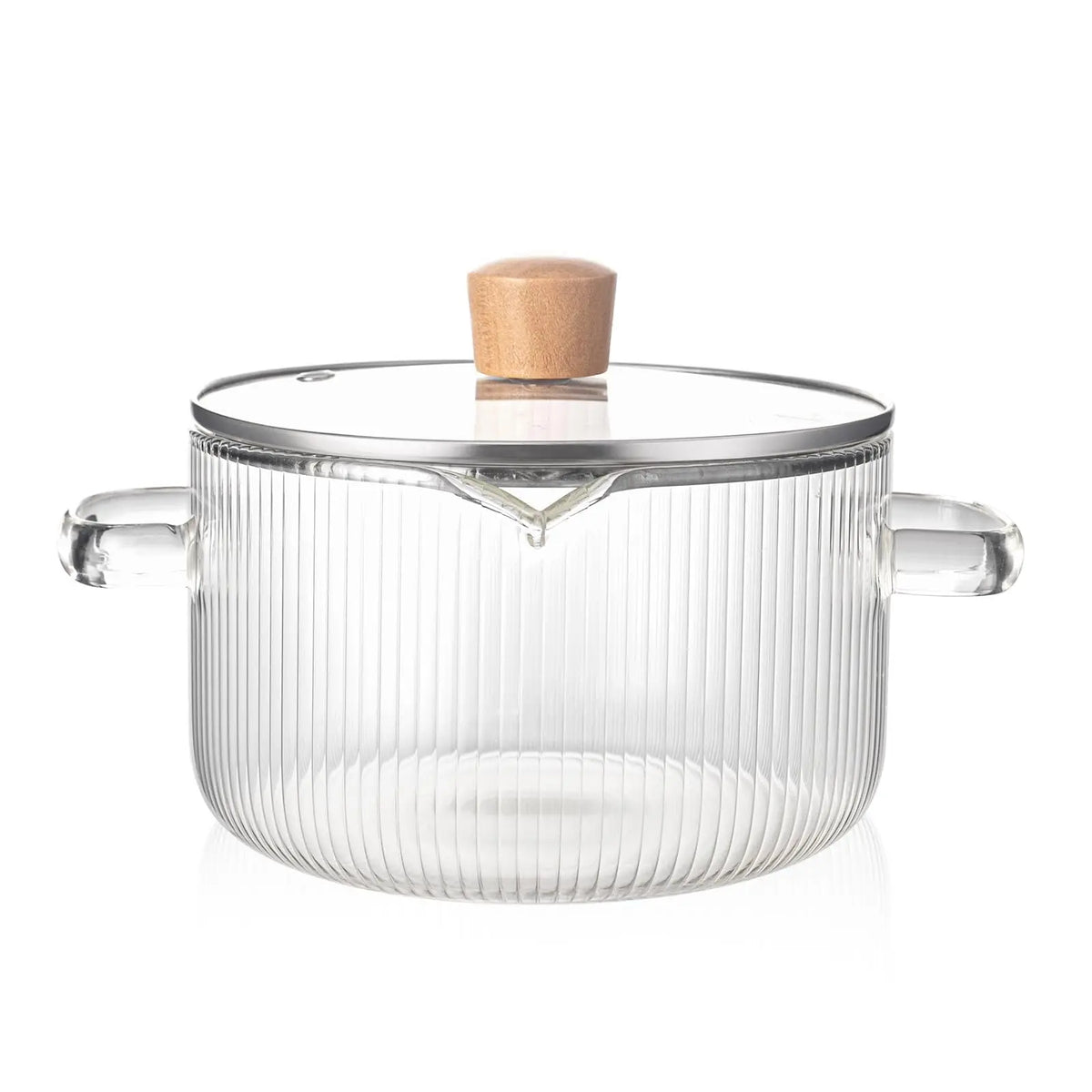 KEMORELA Clear Glass Saucepan with Lid – 1.8L & 2.3L Glass Saucepan Set Axl 1.8L Transparent