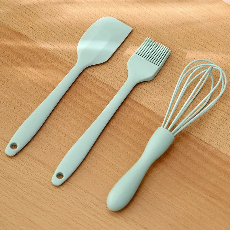 3-Piece Silicone Baking Set – Scraper, Whisk & Pastry Brush Silicone Baking Utensils Axl