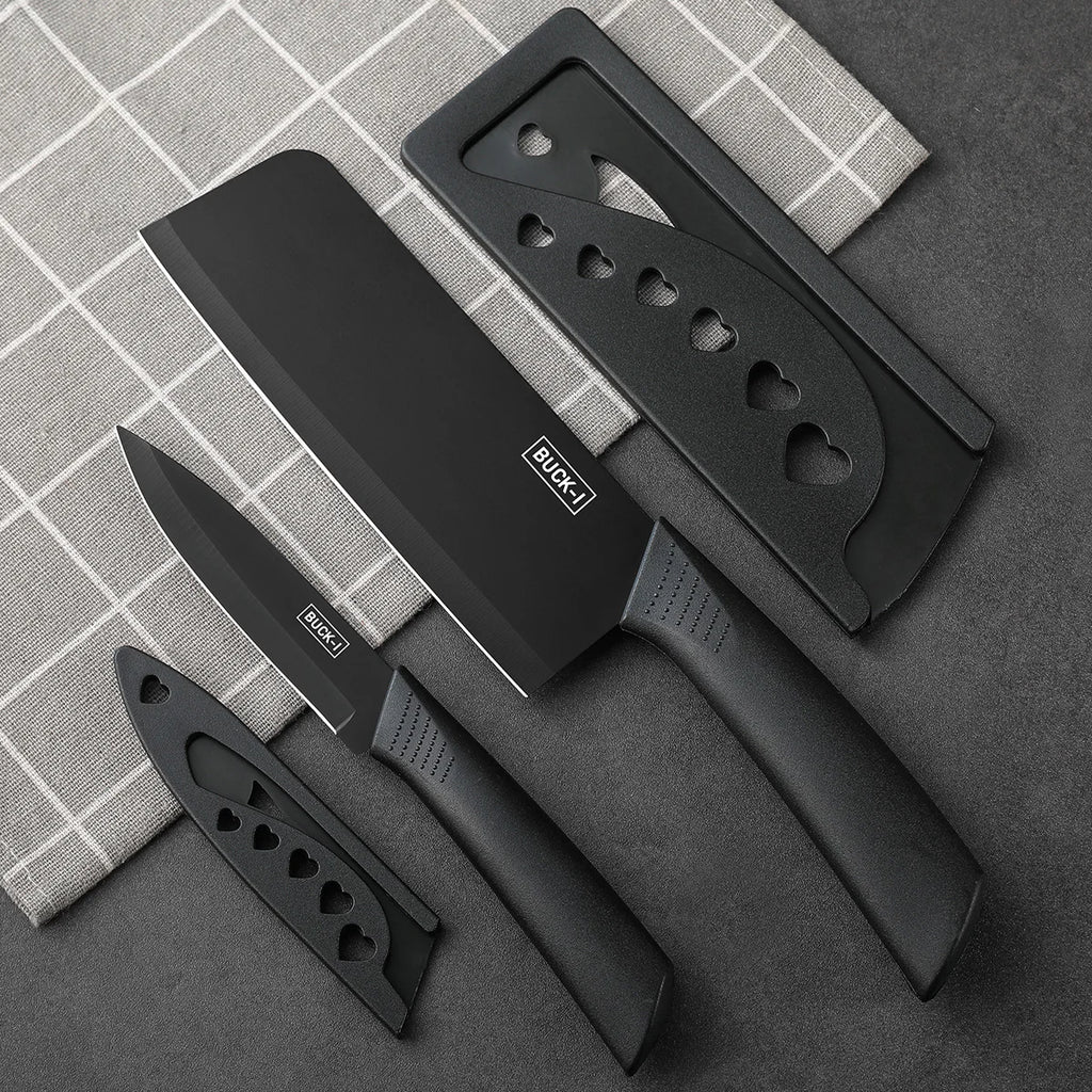 SHENJIU Kitchen Knife Set with Block – Cleaver, Chef & Fruit Knife Kitchen Knife Set Axl 2pcs