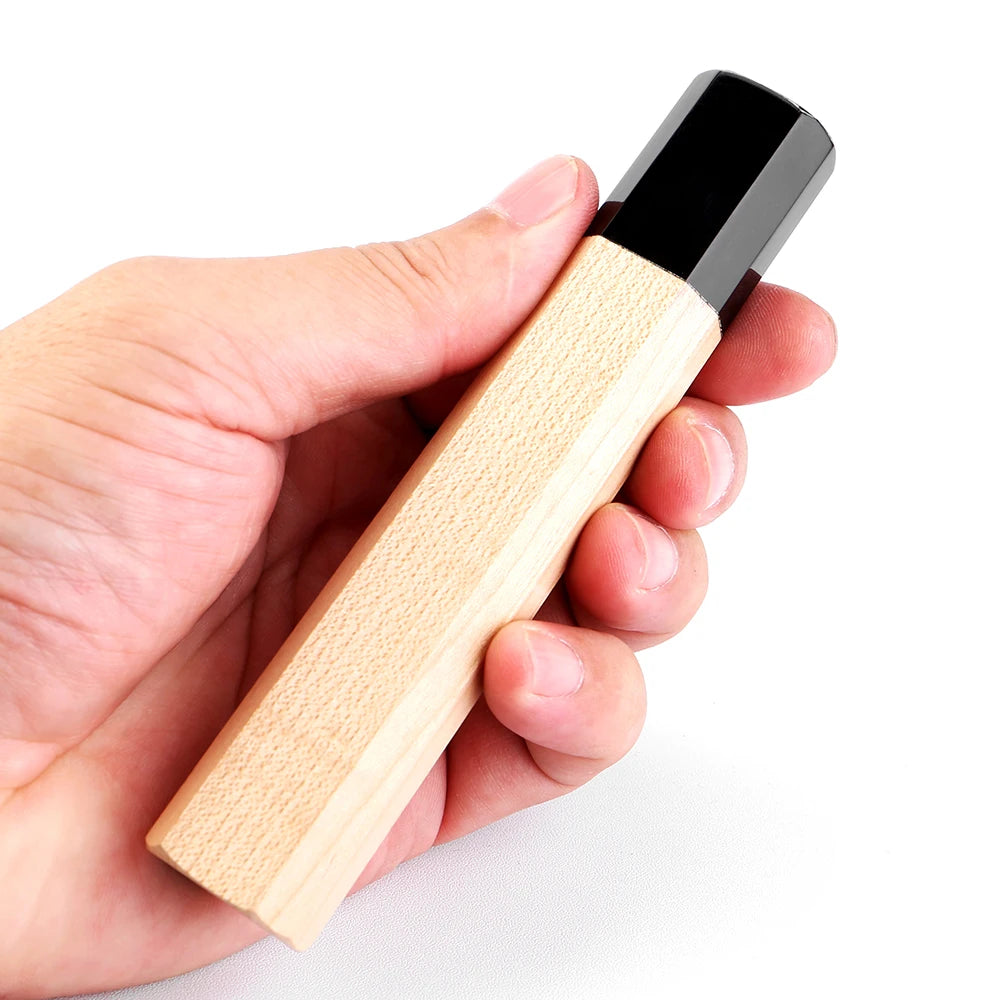Octagonal Japanese Knife Handle – Maple & Black Plastic DIY Knife Handle Blank Axl
