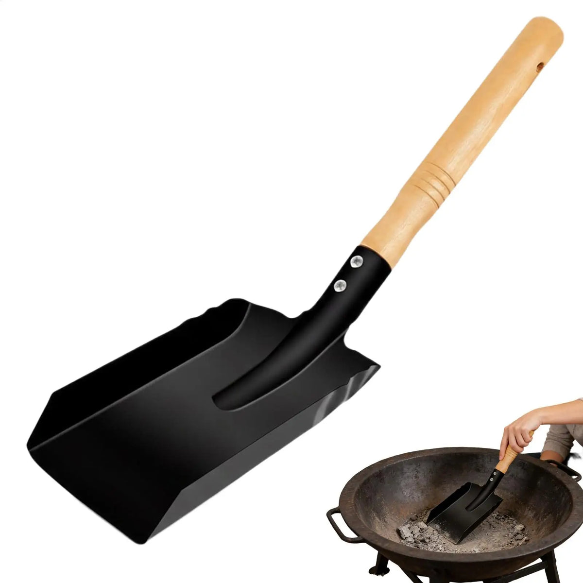 Fireplace Ash Shovel – Wooden Handle Coal Scoop Tool Fireplace Ash Shovel Axl