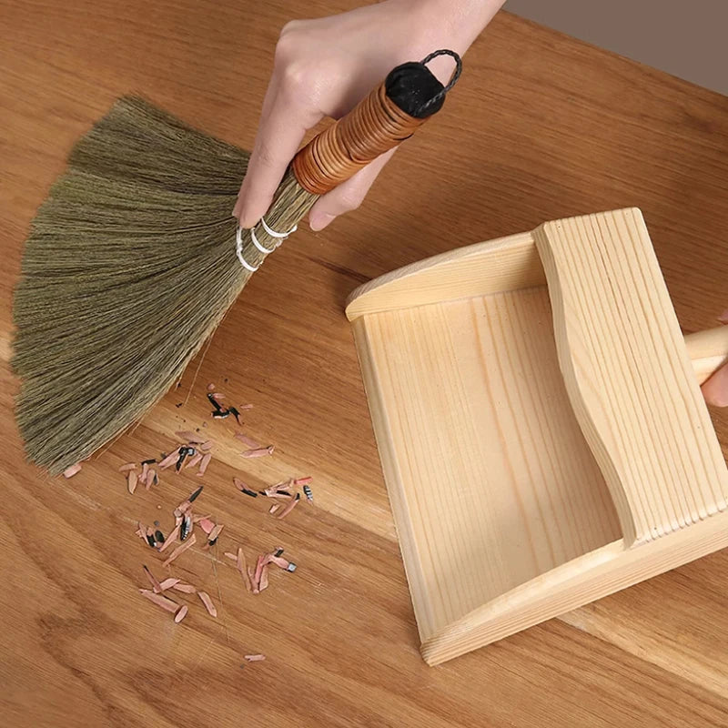 Miscanthus Desktop Dust Brush & Dustpan Set – Tabletop Broom Desktop Dust Brush Axl