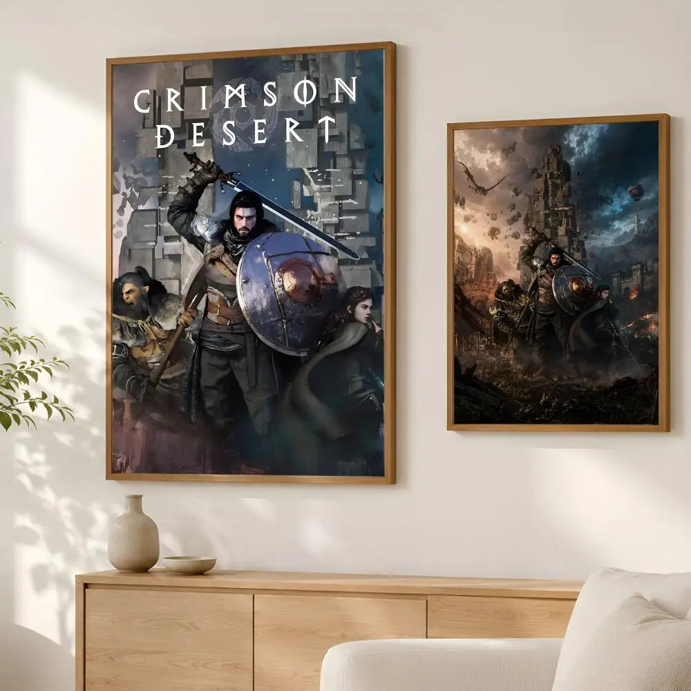 Crimson Desert Game Poster – Self-Stick HD PVC Wall Art Wall Art Poster Axl