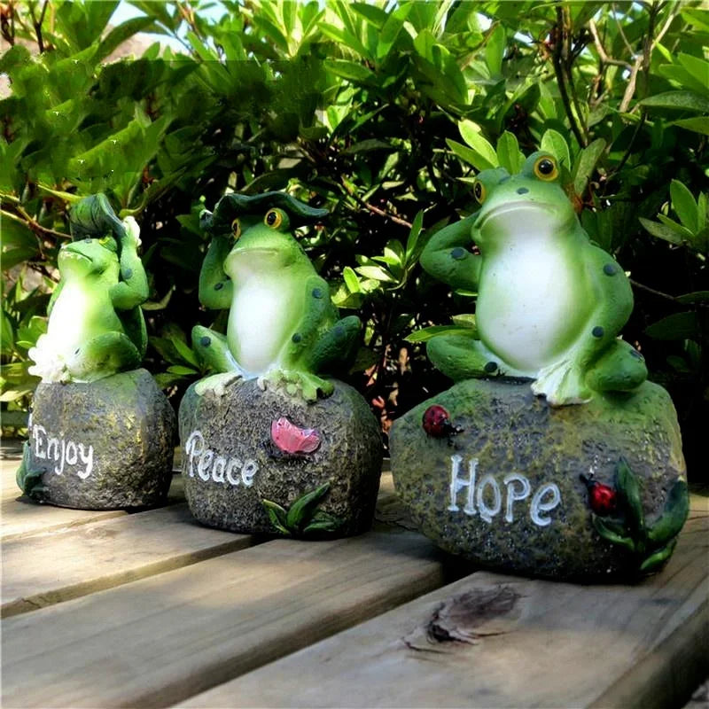 Frog Resin Garden Ornament – Stone Statue for Garden & Home Garden Ornament Axl