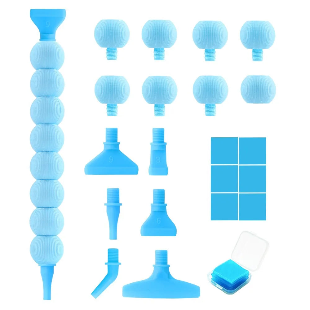 5D Diamond Painting Pen Kit – 12 Pen Tips & Clay Included Diamond Painting Tool Axl Blue -6Tips