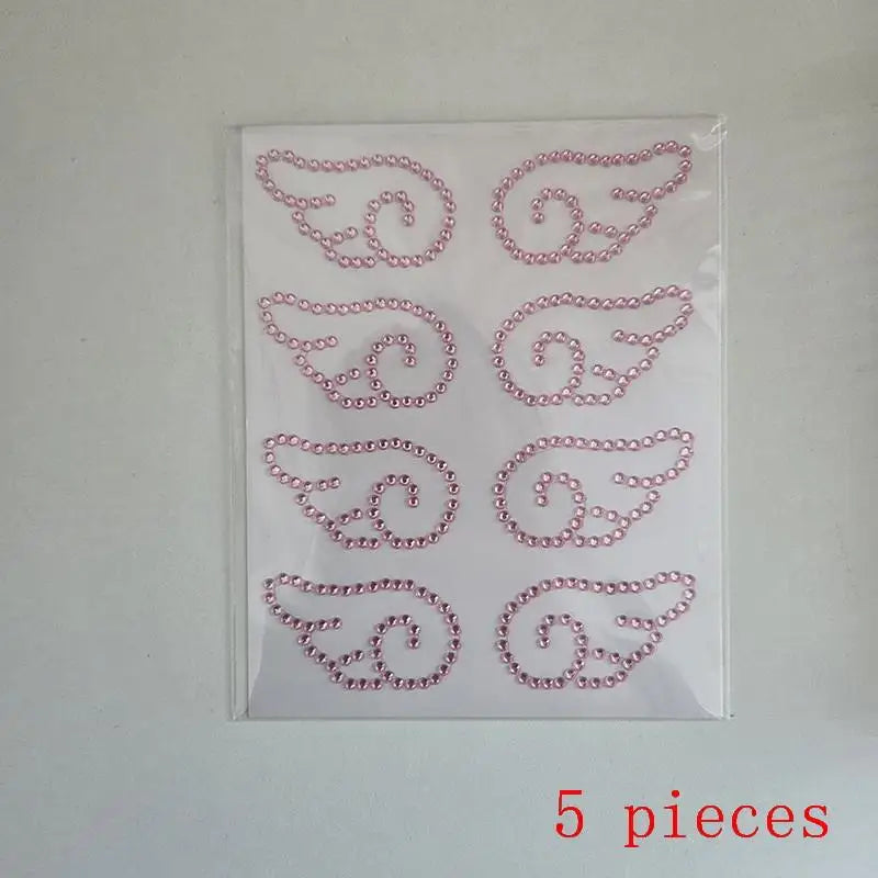 3D Angel Wings Rhinestone Crystal Stickers – Self-Adhesive DIY Craft Rhinestone Stickers Axl A4 5 pieces
