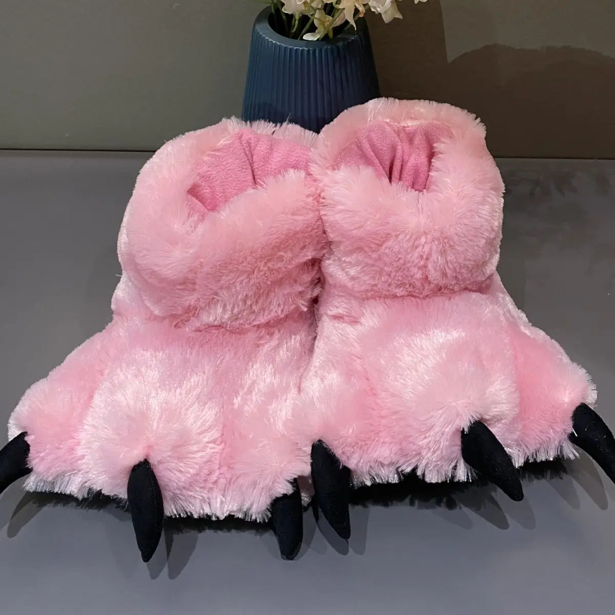 Women's Fluffy Bear Paw Slippers – Cozy Winter Indoor Slides Women's Slippers Axl Pink 33