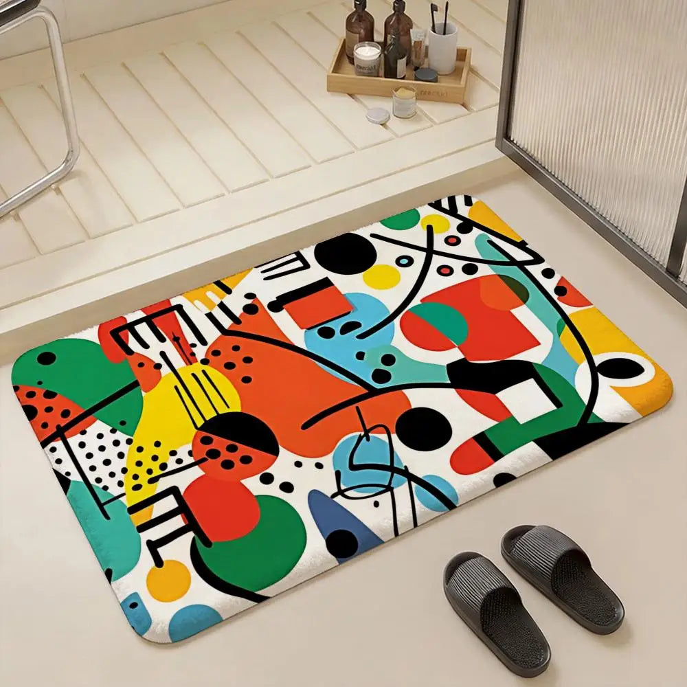 Romero Britto Flannel Floor Mat – Non-Slip Soft Indoor Rug Flannel Floor Mat Axl
