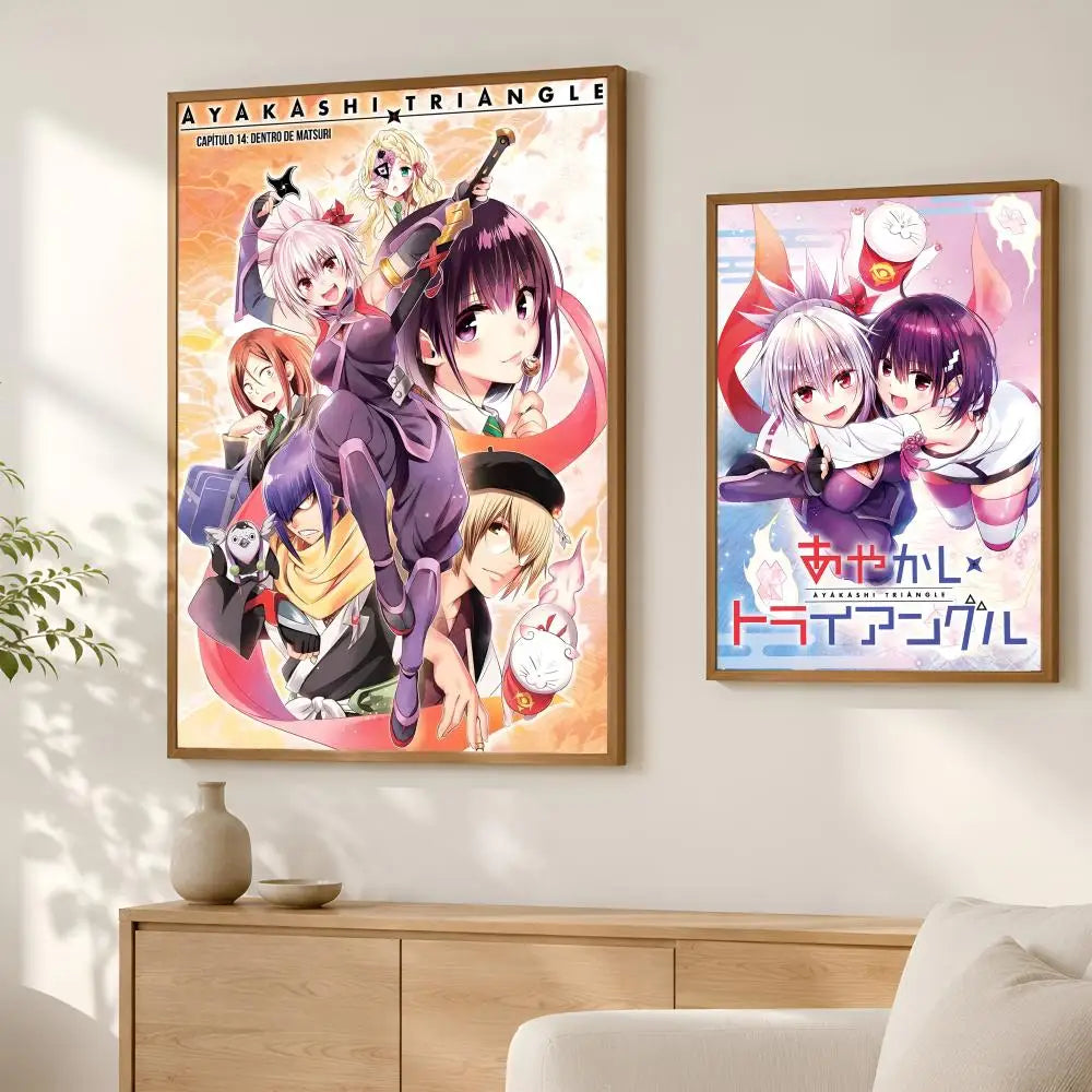 Ayakashi Triangle Manga Poster – HD Self-Stick PVC Wall Art Wall Art Poster Axl