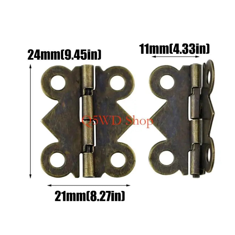 40-Pack Butterfly Small Hinges – Antique Bronze Jewelry Box Decorative Box Hinges Axl