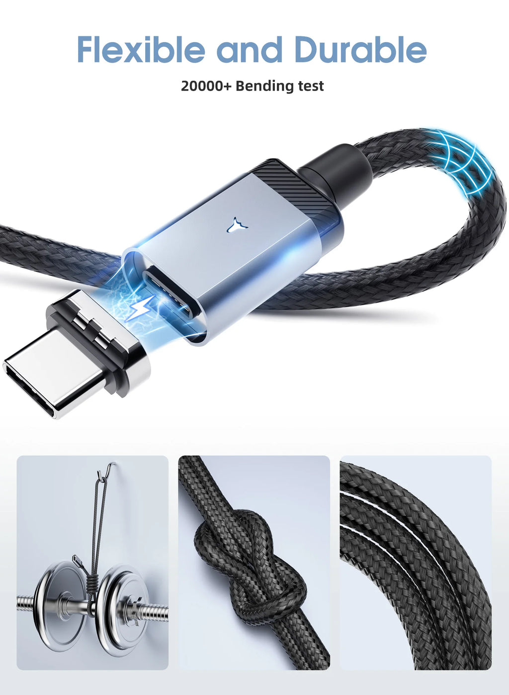 Magnetic USB-C Cable 65W PD Fast Charging | 0.5m 1m 2m Magnetic Charging Cable Axl