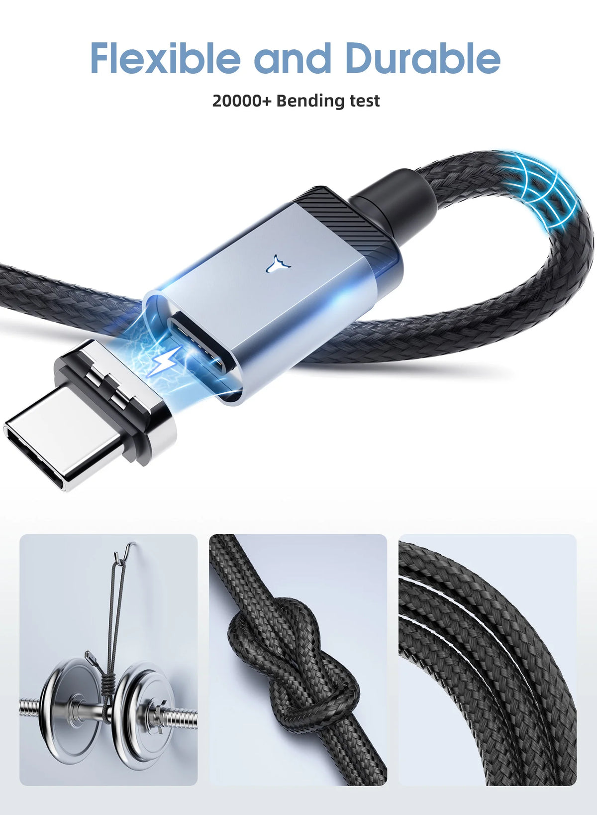 Magnetic USB-C Cable 65W PD Fast Charging | 0.5m 1m 2m Magnetic Charging Cable Axl