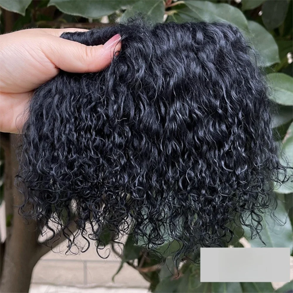 Curly Mohair Hair Wefts for BJD OB11 Blythe & Reborn Dolls Doll Hair Wefts Axl Black