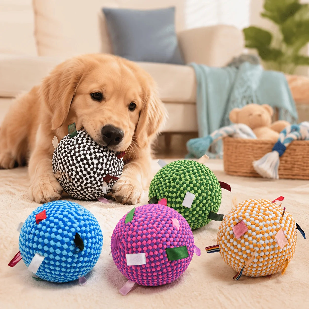 Dog Training Soft Bell Ball – Bite-Resistant Tug & Fetch Toy Dog Fetch Toy Axl