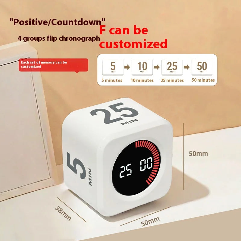 Gravity Sensing Flip Cube Visual Timer – Mini Time Manager Visual Cube Timer Axl