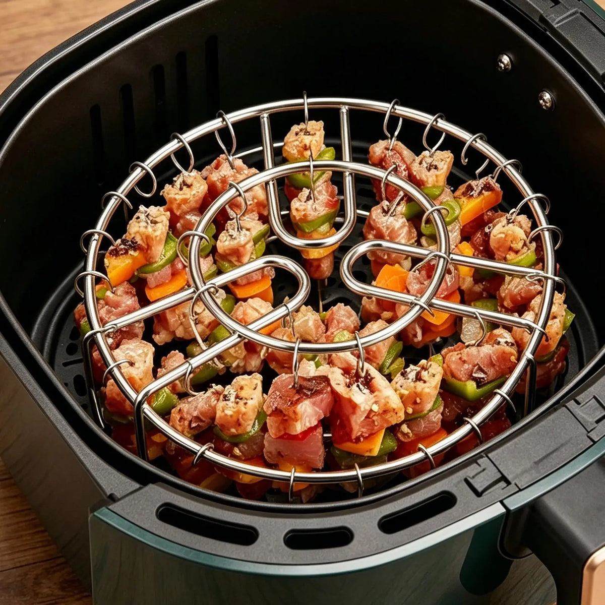 Vertical Air Fryer Skewer Rack – 49 Stainless Steel Skewers Air Fryer Skewer Rack Axl