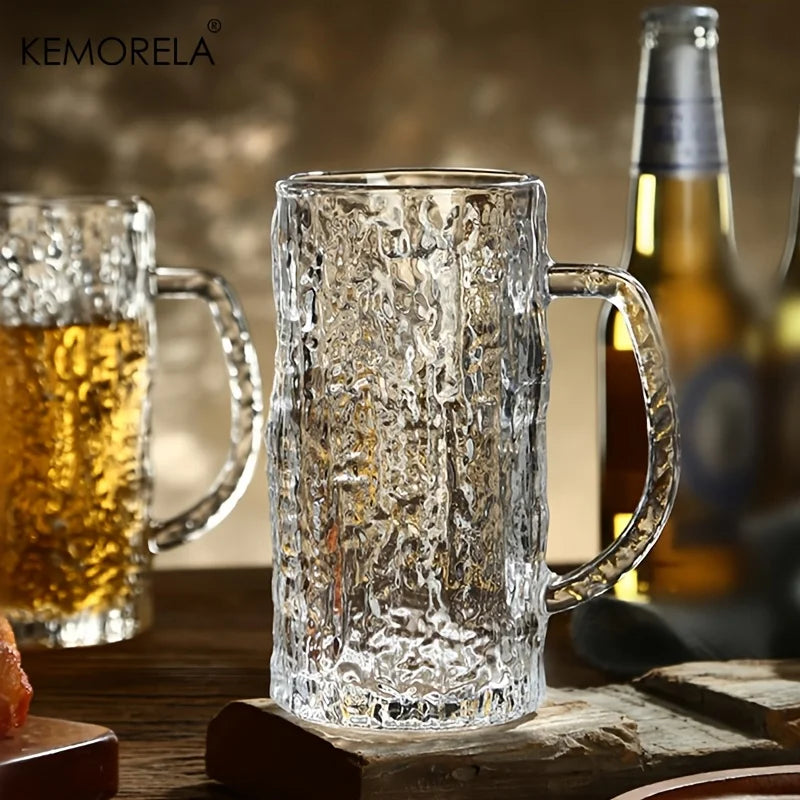 KEMORELA 400ml Frosted Glacier Pint Beer Mugs | Bar Grade Glass Beer Pint Mugs Axl
