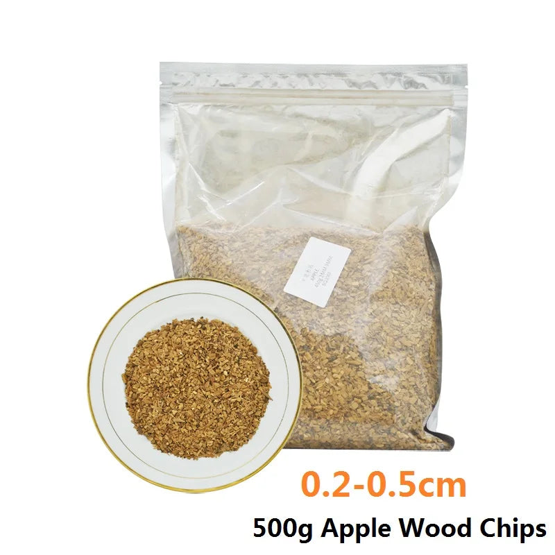BBQ Wood Chips Apple Oak Cherry Smoking Chips 125g–500g BBQ Smoking Chips Axl 500g Apple 0.5cm