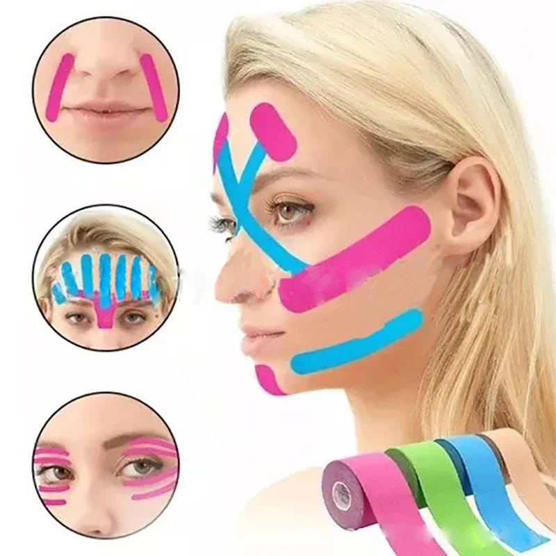Kinesiology V-Line Face Lifting Tape – 3/5 Pack | 2.5cm×5m Face Lifting Tape Axl