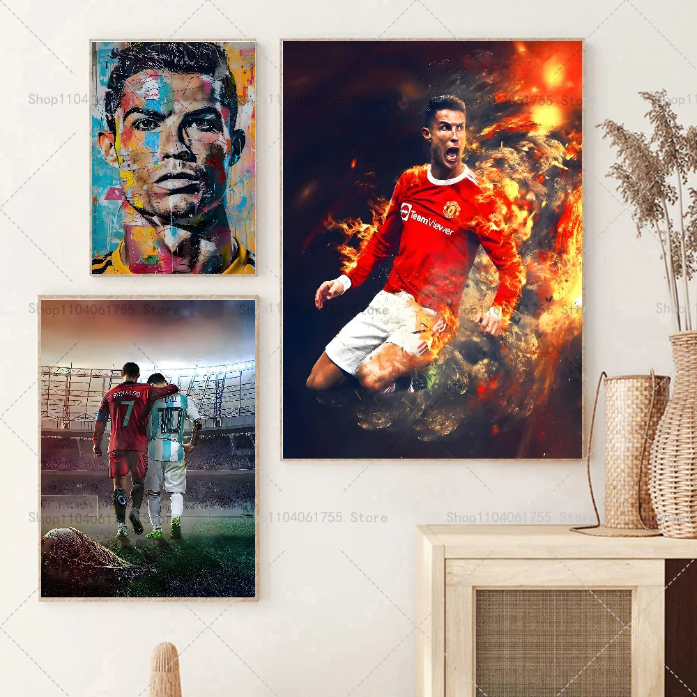 Cristiano Ronaldo Wall Poster – Self-Adhesive Waterproof Sticker Wall Art Poster Axl