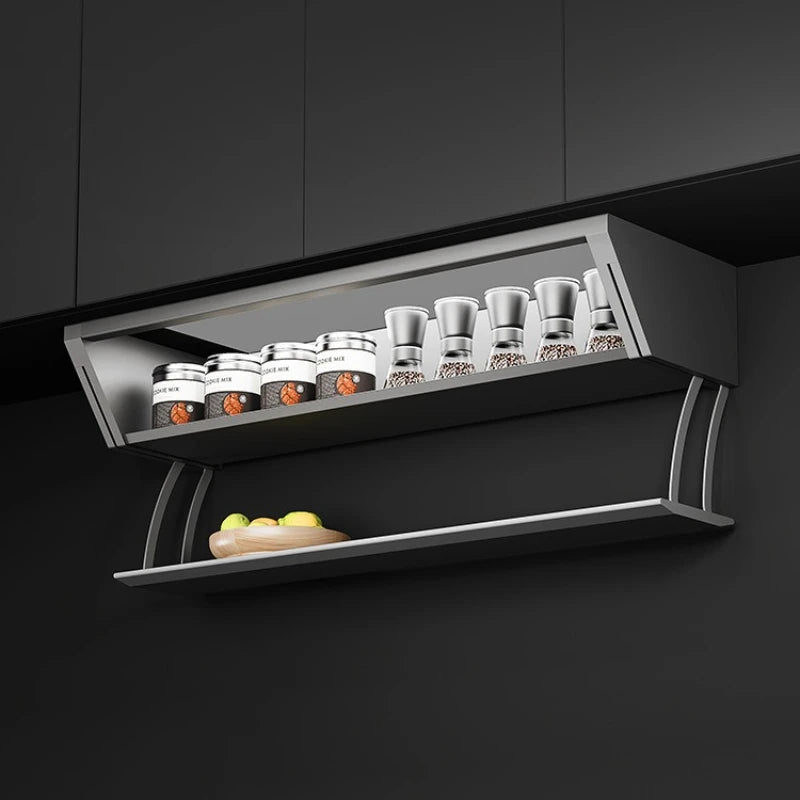 Foldable 2-Tier Wall Kitchen Rack – Aluminum Alloy Organizer Wall Storage Rack Axl