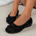 Women's Mesh Breathable Wedge Loafers – Casual Slip-On Shoes Wedge Loafers Axl 36 black