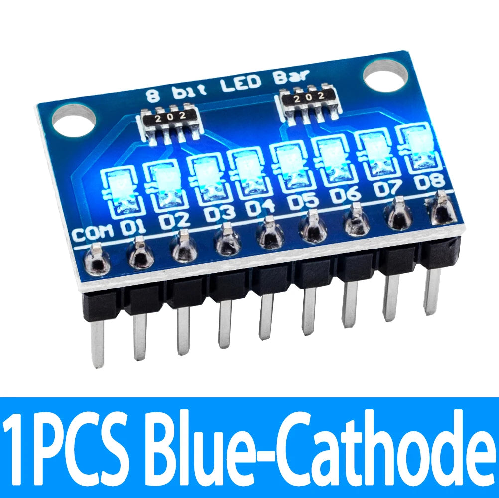 8-Bit LED Indicator Module 3–24V | Arduino UNO MEGA2560 Kit LED Indicator Module Axl 1pcs Blue-Cathode