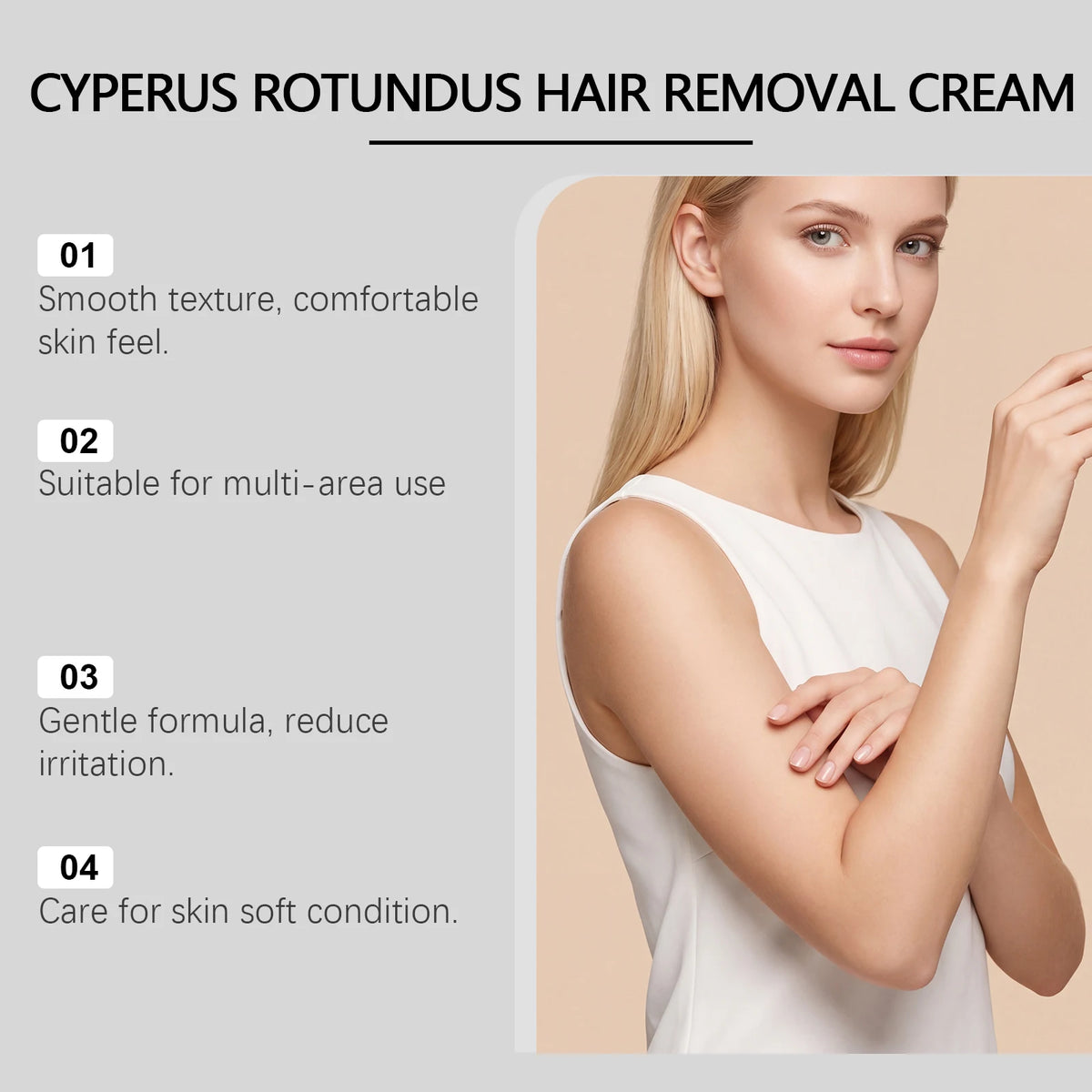 Cyperus Rotundus Hair Removal Cream – Gentle Depilatory 100g Hair Removal Cream Axl