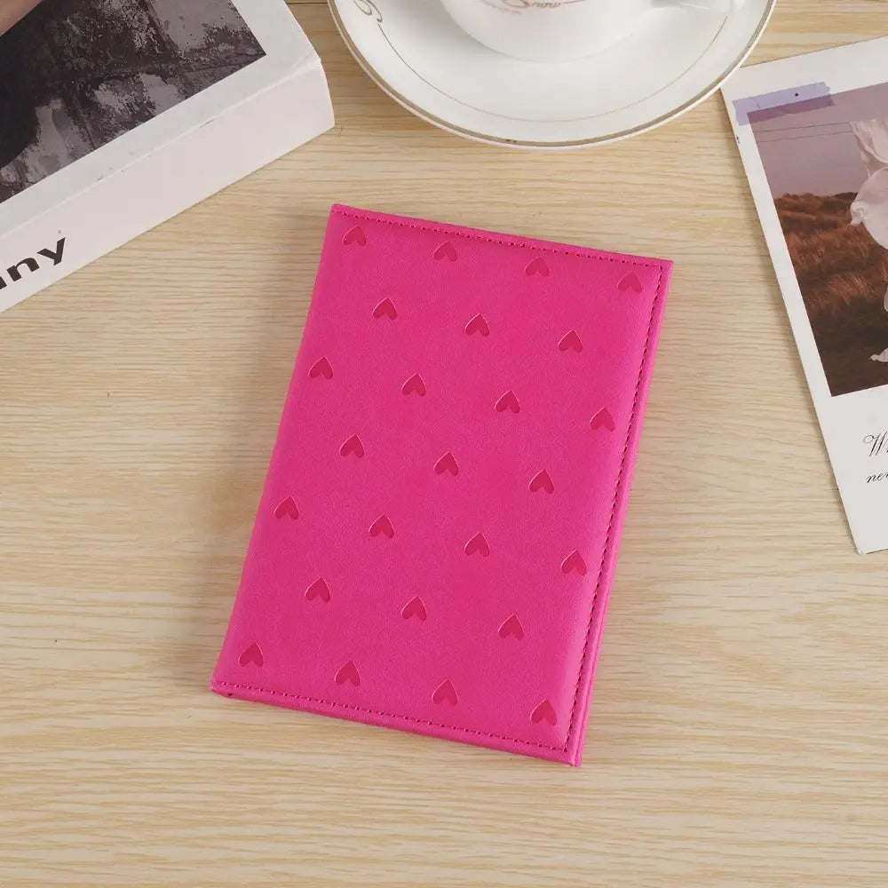 PU Leather Heart Print Passport Holder – Slim Travel Cover Passport Holder Axl