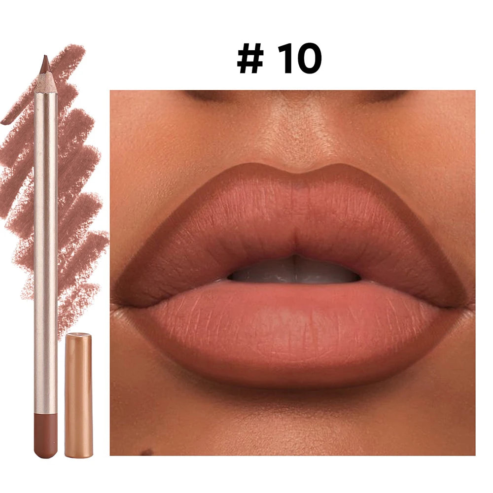 Vegan Waterproof Matte Lip Liner – Long-Lasting Lipliner Matte Lip Liner Axl 10 40pcs with logo