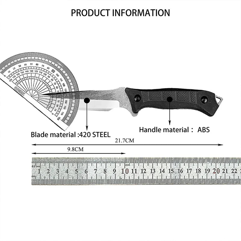 Portable Curved Fixed Blade Knife with Sheath | Stainless Steel Fixed Blade Knife Axl