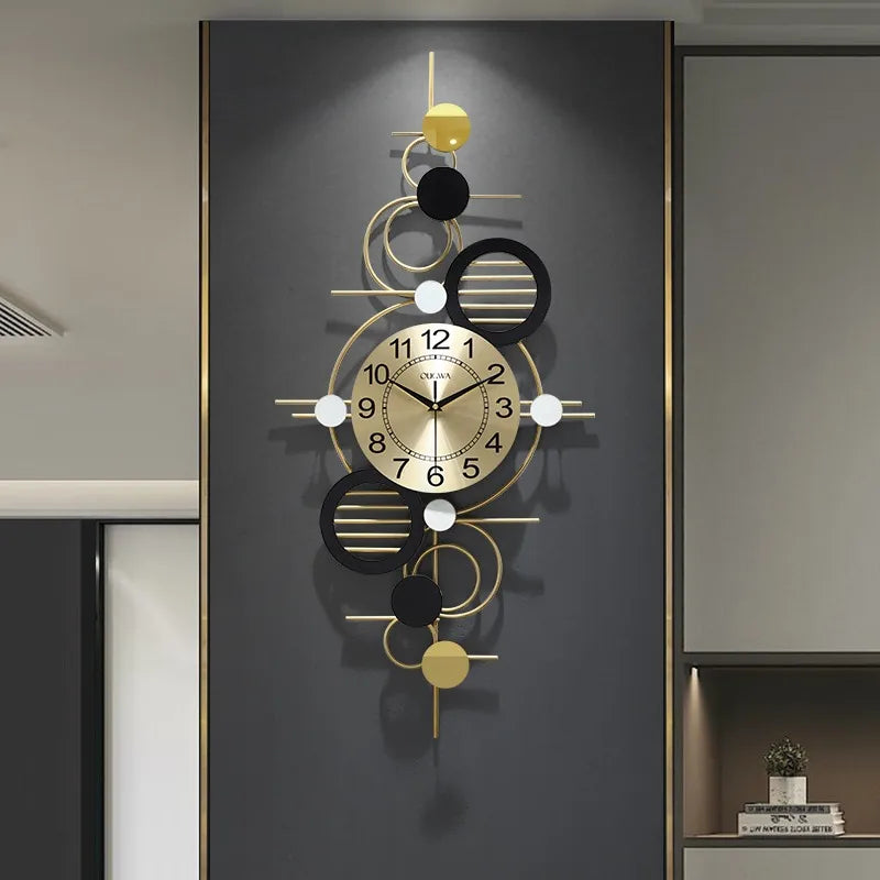 Large Silent Wall Clock – Modern Minimalist Gold Decor Wall Clock Axl
