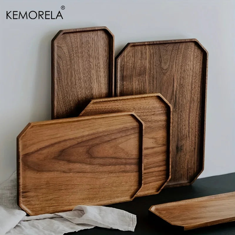 KEMORELA Wood Octagon Serving Tray – Fruit, Bread & Dessert Wooden Serving Tray Axl