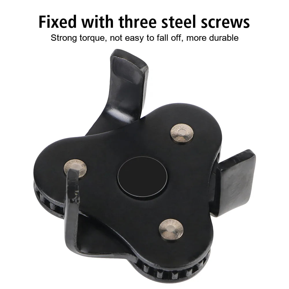 Adjustable Oil Filter Wrench 2.5"–4.5" | 3-Jaw Removal Tool Oil Filter Wrench Axl