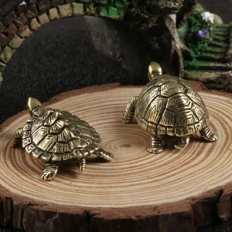 Solid Copper Tortoise Statue – Retro Desktop Figurine Décor Decorative Figurine Axl