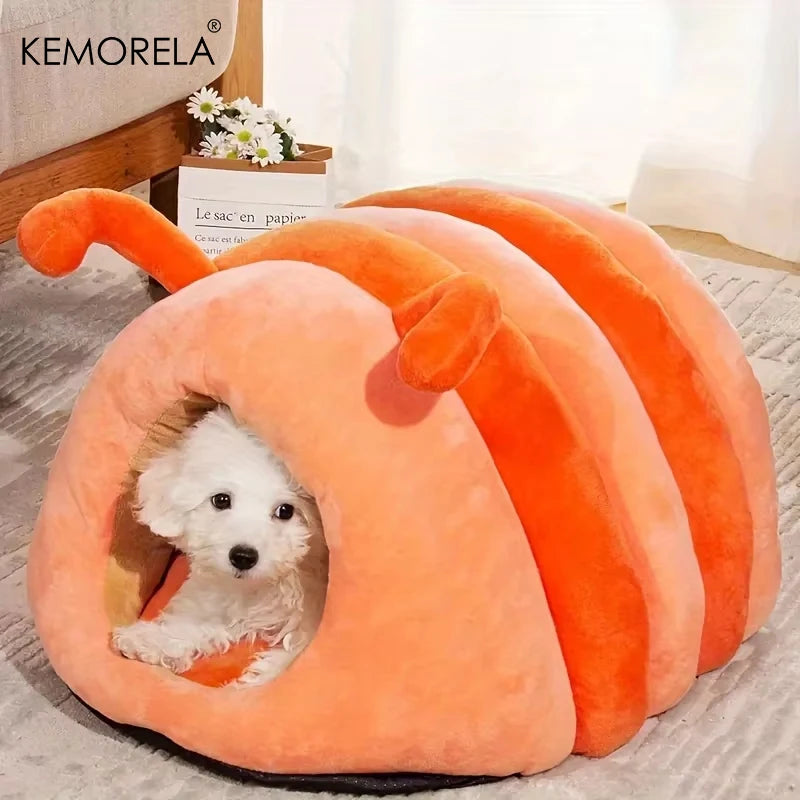 KEMORELA Caterpillar Cat Bed – Warm, Washable Semi-Enclosed House Cat Bed House Axl