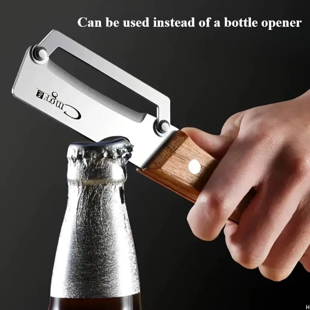 Wooden Handle Peeler & Wavy Cutter Set – Stainless Steel Kitchen Peeler Set Axl