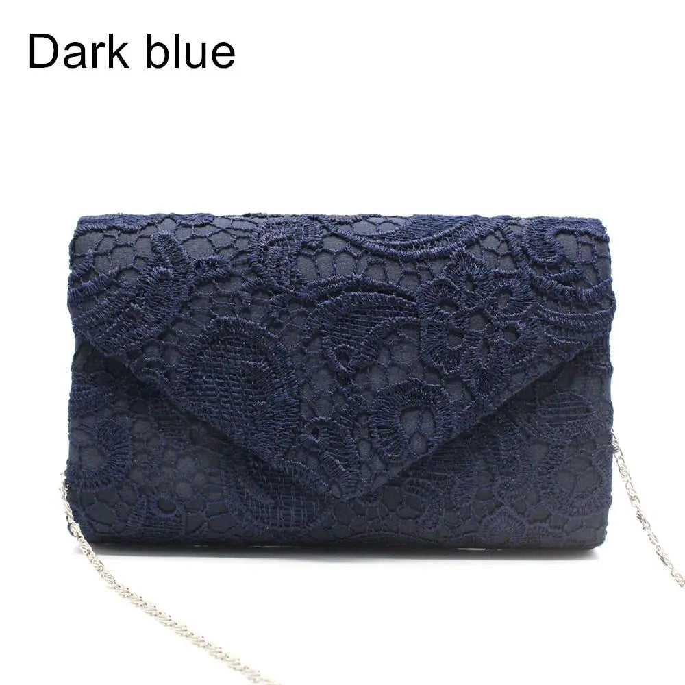 Women's Lace Clutch Bag – Evening Party & Wedding Purse Lace Clutch Bag Axl dark blue