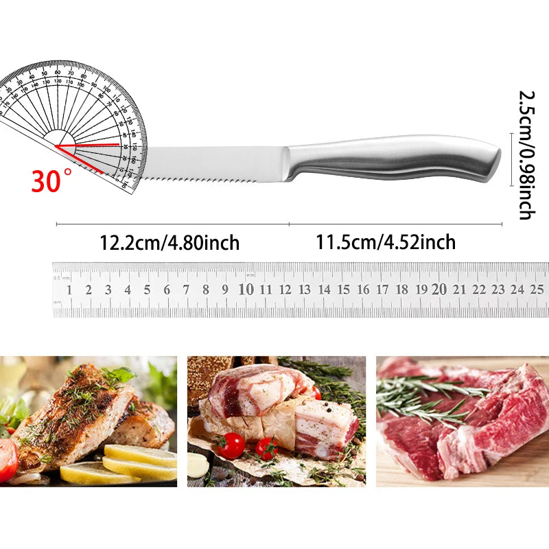 Serrated Steak Knife Set – 1/4/6/8 Pc Stainless Steel Steak Knife Set Axl