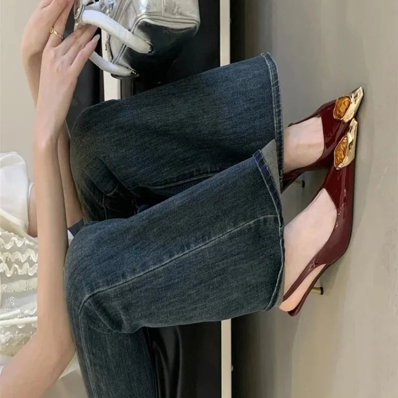 Women's Crystal High Heel Pumps – Pointed Toe Slip-On Party Shoes High Heel Pumps Axl