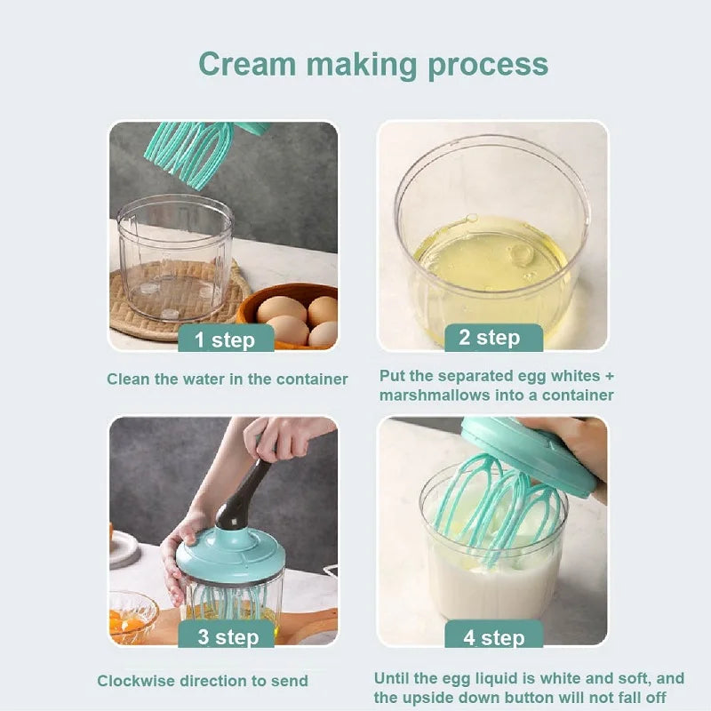 1500ml Manual Batter Dispenser & Hand Crank Egg Beater Manual Batter Dispenser Axl