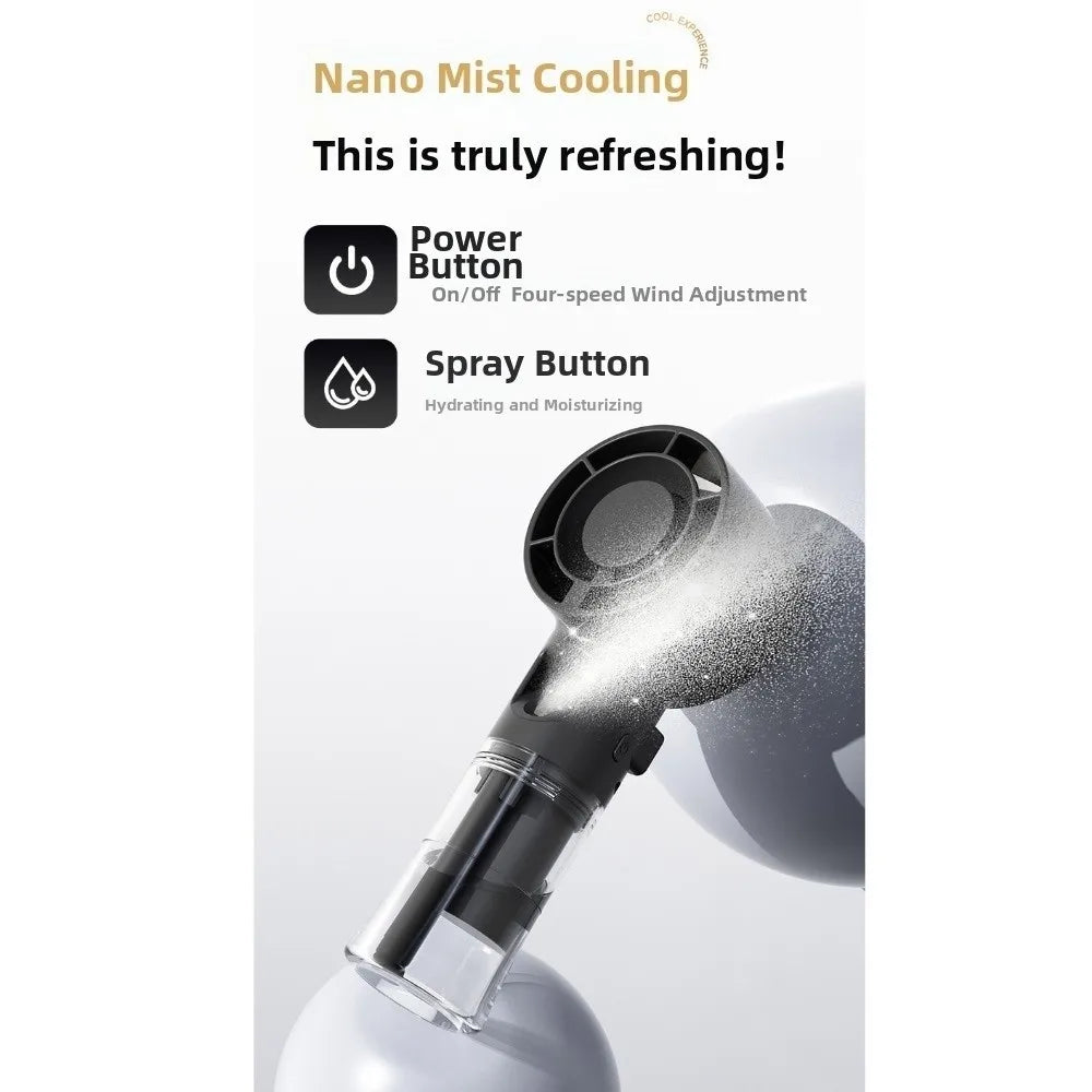 USB Rechargeable Handheld Misting Fan – 4 Speeds & Compact Handheld Misting Fan Axl
