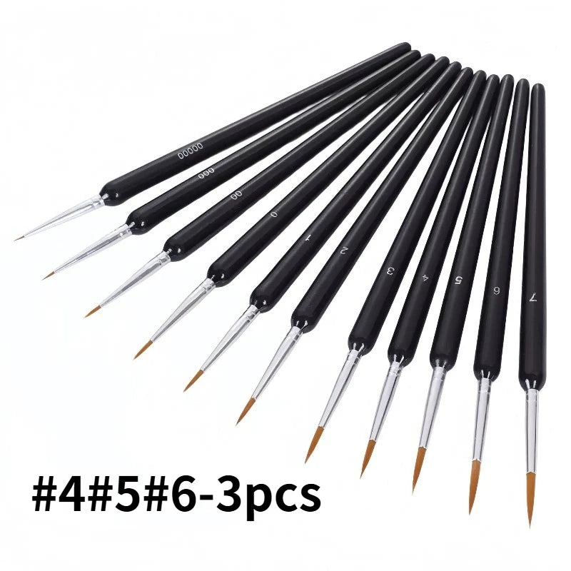Miniature Paint Brush Set – Fine Detail Nylon Brushes 3/5/6pc Miniature Paint Brush Set Axl B-3pcs