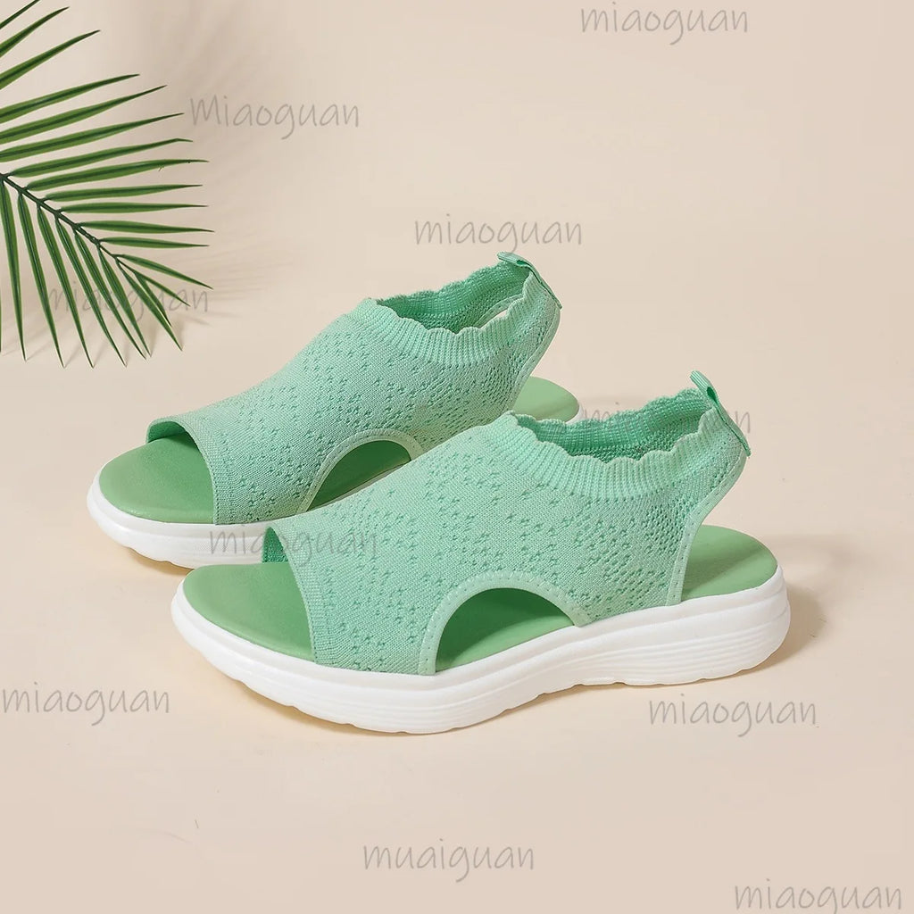 Women's Slip-On Mesh Wedge Platform Sandals – Large Sizes Wedge Platform Sandals Axl