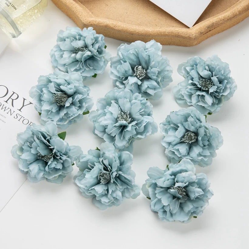Silk Peony Artificial Flower Heads 10/30 Pcs – Wedding & Home Décor Artificial Flower Heads Axl color 8 10pieces