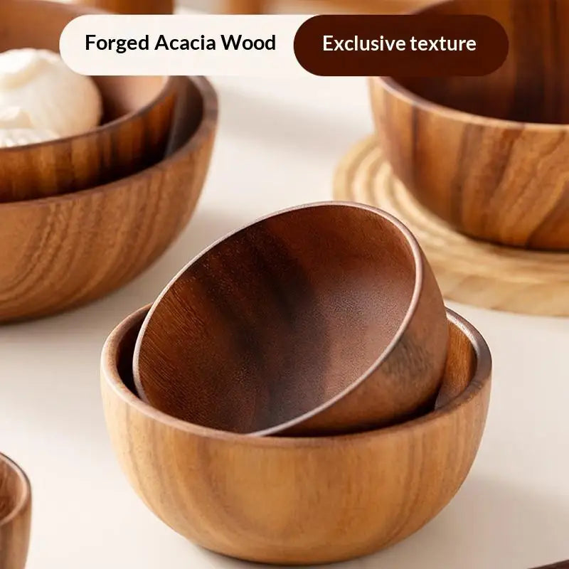 Large Wooden Salad Bowl – Kitchen Cutlery Organizer Wooden Salad Bowl Axl