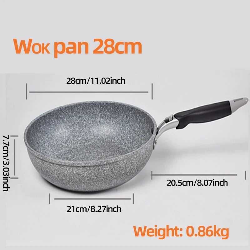 KEMORELA Stone Non-Stick Frying Pan 20–28cm | Gas & Induction Non-Stick Frying Pan Axl 28cm Wok Pan