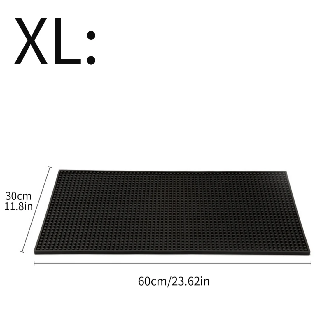 Black PVC Bar Mat – Drainer & Spill Mat for Countertops Bar Drainer Mat Axl 60x30cm