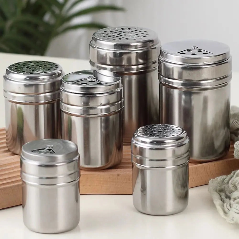 Stainless Steel Spice Shaker – Rotating Lid Salt & Pepper Jar Spice Shaker Jar Axl